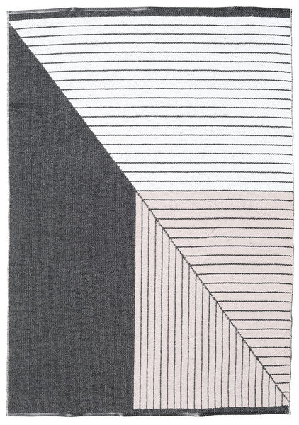 야외 카펫 Diagonal - 검정색/핑크색 러그 150X210 모던 다크 그레이/베이지 ( 스웨덴)
