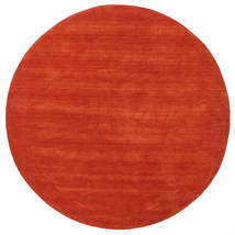  베틀 - 먼지/빨간색 러그 Ø 200 모던 원형 러스트 레드 (울, 인도)