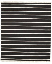  듀리 Stripe - 검정색/흰색 러그 250X300 정품
 모던 수제 블랙/베이지 대형 (울, 인도)