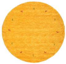  가베 Loom Two Lines - 노란색 러그 Ø 150 모던 원형 옐로우 (울, 인도)