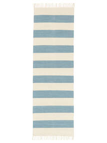  면화 Stripe - 연한 파란색 러그 80X250 정품
 모던 수제 복도용 러너
 라이트 블루/베이지 (면화, 인도)
