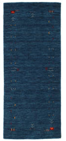  가베 Loom Frame - 어두운 파란색 러그 80X200 모던 복도용 러너 다크 블루 (울, 인도)