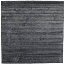  대나무 실크 Loom - 차콜 러그 250X250 모던 사각형 퍼플/다크 그레이/블랙 대형 ( 인도)