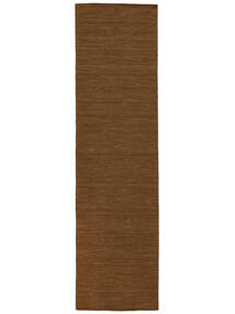  킬림 Loom - 갈색 러그 80X300 정품
 모던 수제 복도용 러너
 브라운 (울, 인도)