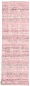  Alva - 핑크색/흰색 러그 80X350 정품
 모던 수제 복도용 러너
 라이트 핑크 (울, 인도)