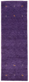  가베 Loom Two Lines - Purple 러그 80X250 모던 복도용 러너 블랙/다크 퍼플 (울, 인도)