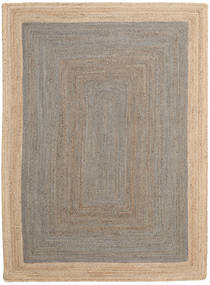 야외 카펫 Frida Frame - 회색/Beige 러그 140X200 정품 모던 수제 라이트 그레이/라이트 브라운 (황마 깔개 인도)