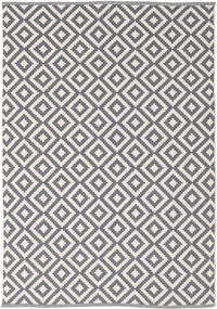  140X200 체커 무늬 소 Torun 러그 - 회색/하얀색 면화, 