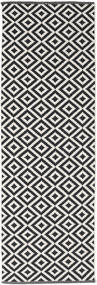 Torun - 검정색/흰색 러그 80X300 정품 모던 수제 복도용 러너 블랙/라이트 그레이 (면화, 인도)