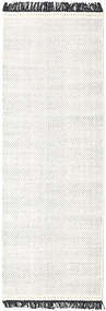  Barfi - 검정색/흰색 러그 80X250 정품
 모던 수제 복도용 러너
 라이트 그레이/베이지 (울, 인도)