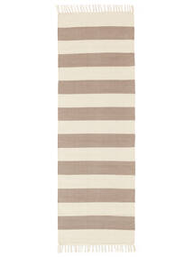  면화 Stripe - 갈색 러그 80X250 정품
 모던 수제 복도용 러너
 베이지/라이트 그레이 (면화, 인도)